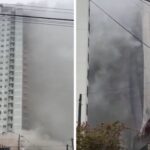 Incêndio em prédio em construção mobiliza bombeiros em Balneário Piçarras