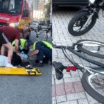 VÍDEO: Ciclista fica ferida após acidente com motocicleta no Centro de Brusque