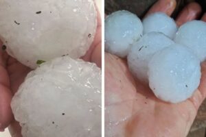 Granizo gigante atinge cidades do Oeste de Santa Catarina