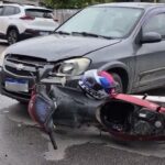 Motociclista fica ferido após acidente no bairro Santa Terezinha, em Brusque