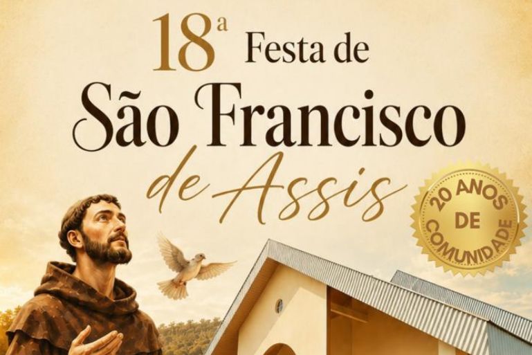 18ª Festa de São Francisco de Assis terá programação religiosa, gastronomia e música na Cristalina