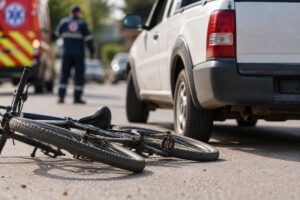 Ciclista sofre ferimento na cabeça após acidente com carro em Brusque