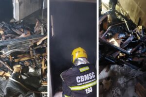 Bombeiros controlam princípio de incêndio em Blumenau (SC)