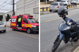 Motociclista fica ferida após colisão no bairro Rio Branco, em Brusque