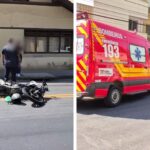 Pedestre é atropelado por motocicleta na Av. Primeiro de Maio