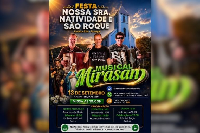 Festa de Nossa Senhora da Natividade e São Roque movimenta comunidade na Limeira Alta