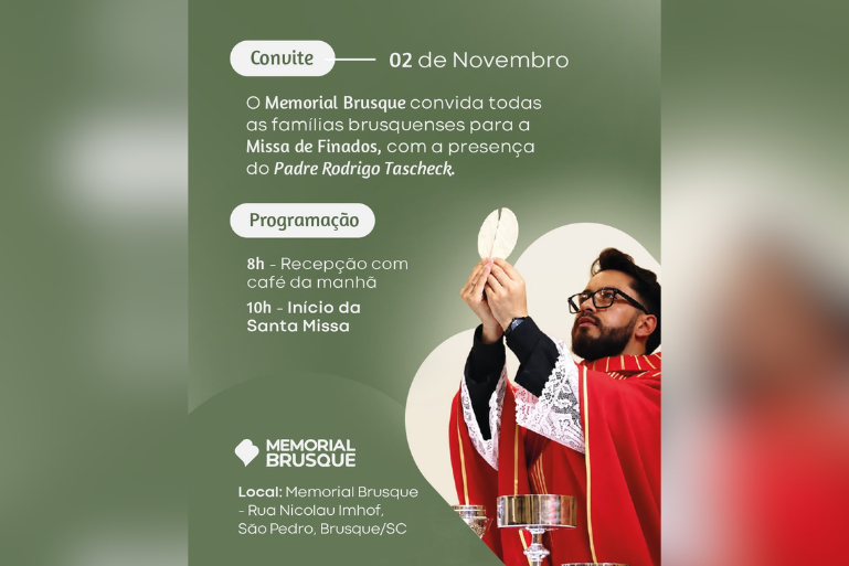 Memorial Brusque realiza Missa de Finados com fé e homenagem às famílias