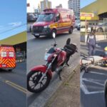 Colisão entre duas motos deixa motociclistas feridos no Centro de Brusque