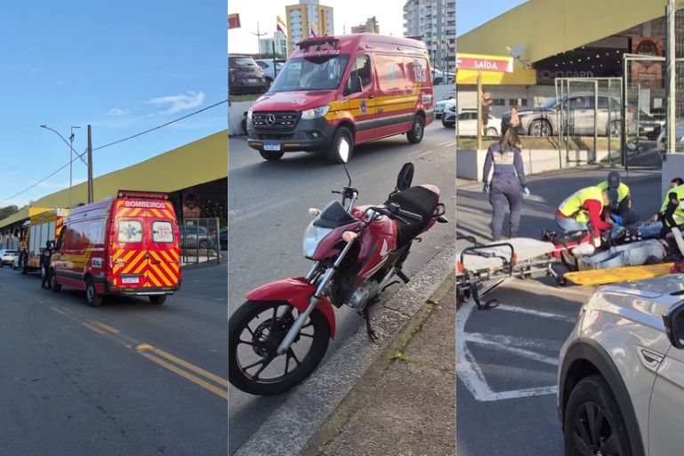Colisão entre duas motos deixa motociclistas feridos no Centro de Brusque