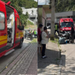 Motociclista bate na traseira de carro e fica ferido em Brusque