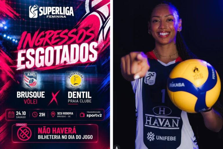 Ingressos esgotados! Brusque Vôlei terá casa cheia contra o Praia Clube pela Superliga