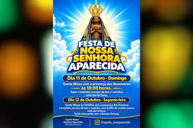 Botuverá celebra Nossa Senhora Aparecida com dois dias de festa
