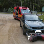 Motociclista fica ferido após colisão com carro dirigido por adolescente em Botuverá