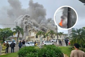 Incêndio de grandes proporções destrói Igreja Matriz em Treze de Maio