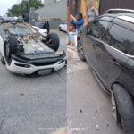 VÍDEO: Acidente com capotamento deixa motorista ferida no bairro Guarani, em Brusque