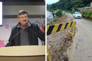 Valdir Hinselmann alerta para risco de novos deslizamentos na estrada da Cristalina